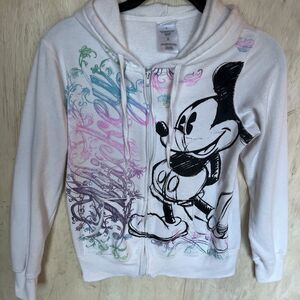 Disney Mickey Mouse Full Zip Hooded Sweatshirt Hoodie Size Small Mickey Mouse